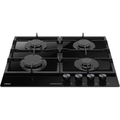 Варильна поверхня Hansa газова на склі, 59см, чавун, чорний