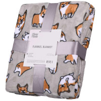 Плед ARDESTO Flannel, 160х200см, 100% поліестер, коргі