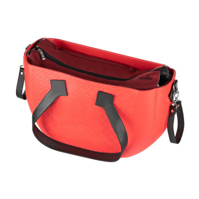 Сумка Nuvita MyMia ручки шкіра, килимок, ремені для коляски, червоно-чорний