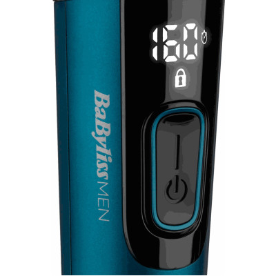 Машинка для стриження  Babyliss, мережа+акум., вібраційний мотор, насадок-8, кейс, титан.напил., синій