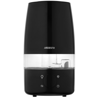 Зволожувач повітря ARDESTO ультразвуковий, 30м2, 4л, 280мл/г, електр. кер-ння, пульт ДК, верх. залив води, дисплей, чорний