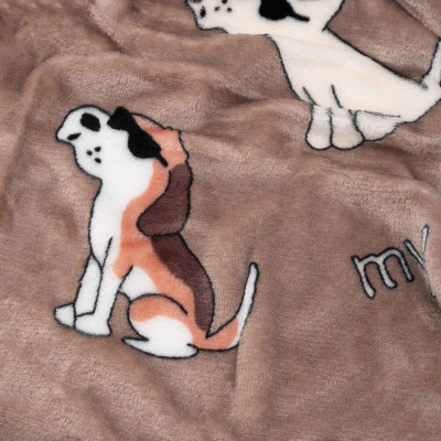 Плед ARDESTO Flannel 160х200см, 100% поліестер, песики в окулярах