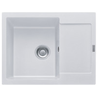 Мийка кухонна Franke Maris, фраграніт, прямокутник, з крилом, 620х500х200мм, чаша - 1, врізна, MRG 611-62, білий