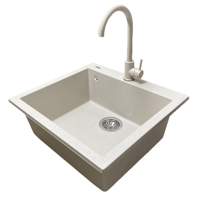 Набір кухонний Adamant Univer, штучний камінь, квадрат, без крила, 560х500х200мм, чаша - 1, врізна, Avena + змішувач Набір кухонний Adamant Univer, штучний камінь, квадрат, без крила, 560х500х200мм, чаша - 1, врізна, Avena + змішувач