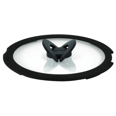 Кришка Tefal Ingenio 22см, скло, силікон, прозоро-чорний Кришка Tefal Ingenio 22см, скло, силікон, прозоро-чорний