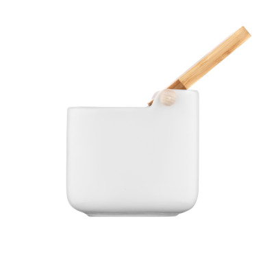 Цукорниця ARDESTO Midori 12х12х11см, 840мл, кераміка, бамбук, біла