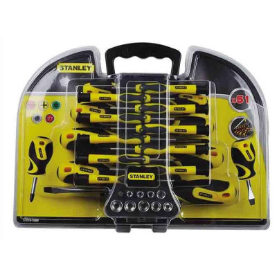 Викрутки Stanley 21 біта, SL,PH,Torx,H, 9 торцевих головок, кейс, набір 51шт