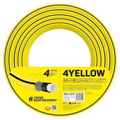 Шланг садовый Cellfast 4YELLOW 3/4" 50м, 4 слоя, до 20 Бар, -10...+50°C (10-522)