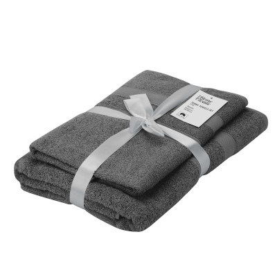 Набір рушників махрових ARDESTO Splendid 50х90см, 70х140см, 2шт, 100% бавовна, сірий темний