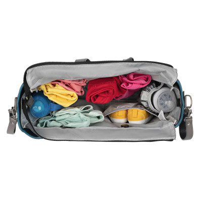 Сумка Nuvita MyMia ручки шкіра, килимок, ремені для коляски, синьо-сірий