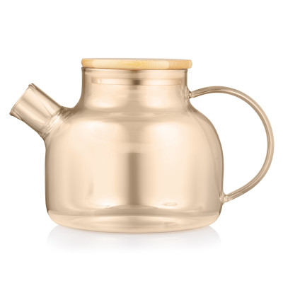 Заварщик Ardesto Golden Moon 1000мл, боросиликатное стекло, бамбук, золотистый Заварщик Ardesto Golden Moon 1000мл, боросиликатное стекло, бамбук, золотистый