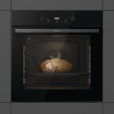 Gorenje Духова шафа електрична, 77л, A+, пара, дисплей, піроліз, чорний