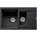 Мийка кухонна Franke Maris, фраграніт, прямокутник, з крилом, 780х500х200мм, чаша - 2, накладна, MRG 651-78, онікс