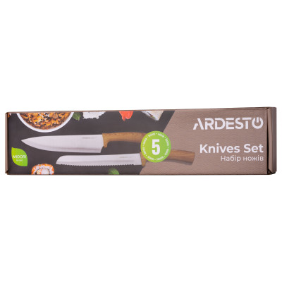 ARDESTO Набір ножів Midori 5 пр., нержавіюча сталь, пластик AR2105WD