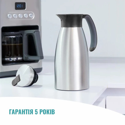 Термоглечик Tefal Soft Grip, 1.5л, нежавіюча сталь, пластик, чорний