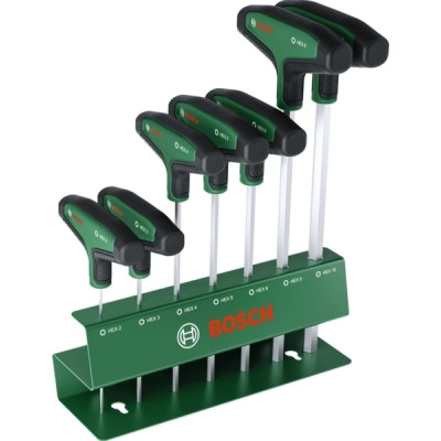 Викрутки шестигранні Bosch HEX 2-10мм Т-подібне руків'я набір 7шт