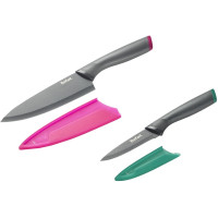 Набір ножів Tefal Fresh Kitchen, з чохлом, 2шт, нержавіюча сталь, полікарбонат, чорний