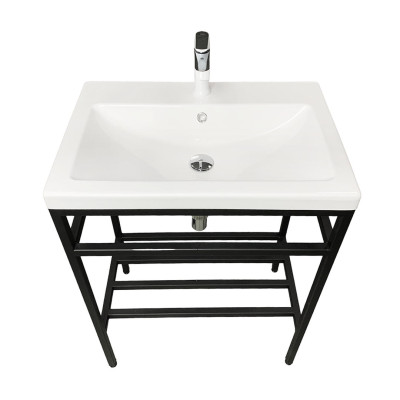 Раковина, умивальник Adamant CERS, штучний камінь, прямокут., з отвором для змішувача, з отвором для переливу, 595x450x158мм, накладний, білий