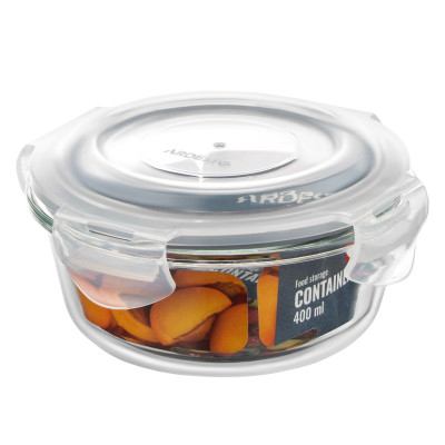 Контейнер для зберігання харчових продуктів ARDESTO Gemini 0.4л, боросилікатне скло, пластик, круглий, прозорий Контейнер для зберігання харчових продуктів ARDESTO Gemini 0.4л, боросилікатне скло, пластик, круглий, прозорий