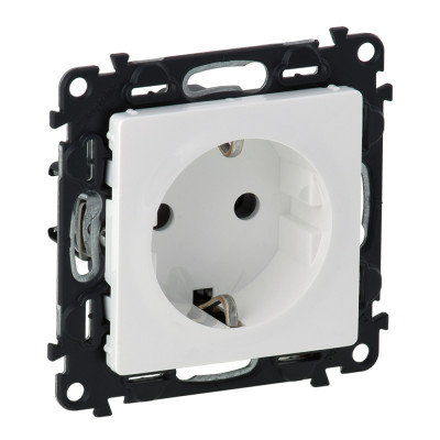 Розетка Schuko Legrand Valena LIFE, 16А, 250V, автоматичні клеми, білий