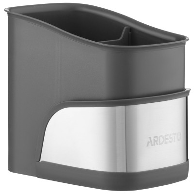 Органайзер для щіток ARDESTO Minimalism, 15х10х13.5см, пластик, нержавіюча сталь, сірий Органайзер для щіток ARDESTO Minimalism, 15х10х13.5см, пластик, нержавіюча сталь, сірий