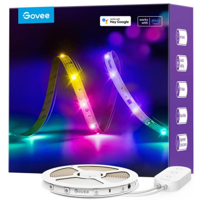 Govee Стрічка світлодіодна розумна H618С RGBIC Basic Wi-Fi + Bluetooth LED Strip Light 10м Білий Govee Стрічка світлодіодна розумна H618С RGBIC Basic Wi-Fi + Bluetooth LED Strip Light 10м Білий