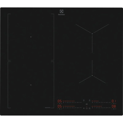 Варильна поверхня Electrolux індукційна, 60см, розширена зона, датчик кипіння, Hob2Hood, чорний матовий