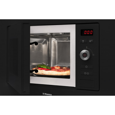 Мікрохвильова піч Hansa вбудовувана, 20л, електр.управл., 800Вт, гриль, дисплей, відкр.кнопкою, чорний Мікрохвильова піч Hansa вбудовувана, 20л, електр.управл., 800Вт, гриль, дисплей, відкр.кнопкою, чорний