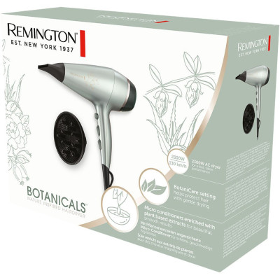 Фен Remington Botanicals, 2300Вт, 3 режими, дифузор, іоніз-я, хол. обдув, м'ятний