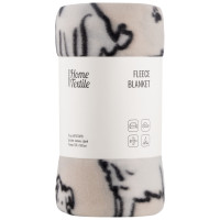 Плед ARDESTO Fleece 130x160см, 100% поліестер, песики, сірий