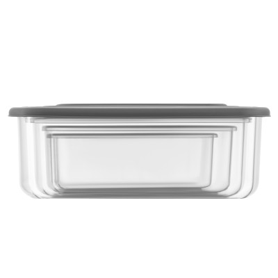 Набір контейнерів для зберігання харчових продуктів ARDESTO Fresh 0.25/0.5/0.75/1.2л, пластик, прямокутна, сірий Набір контейнерів для зберігання харчових продуктів ARDESTO Fresh 0.25/0.5/0.75/1.2л, пластик, прямокутна, сірий