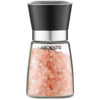 Млинок для солі та перцю ARDESTO Gemini, 180мл, скло, пластик, прозорий, чорний
