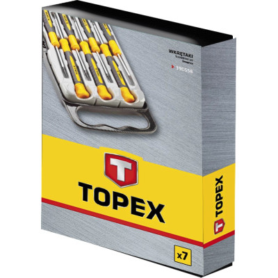 Викрутки TOPEX прецизійні, SL,PH,Torx, сталь CrV, набір 7шт