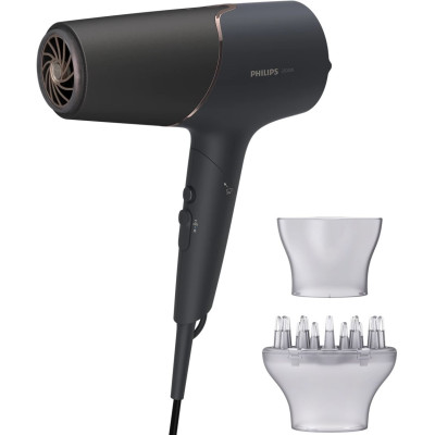 Фен Philips 5000 Series, 2300 Вт, 3 режими, дифузор, іоніз-я, хол. обдув, чорний Фен Philips 5000 Series, 2300 Вт, 3 режими, дифузор, іоніз-я, хол. обдув, чорний
