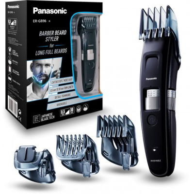 Тример Panasonic, для бороди і вусів, мережа+акум., насадок-4, сталь, чорний