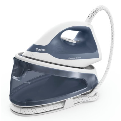 Праска-парогенератор Tefal Optimal, 2200Вт, 1200мл, паровий удар -190гр, постійна пара - 110гр, керам. підошва, біло-синій Праска-парогенератор Tefal Optimal, 2200Вт, 1200мл, паровий удар -190гр, постійна пара - 110гр, керам. підошва, біло-синій