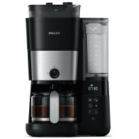 Кавоварка Philips крапельна All-in-1 Brew 1.25л, зерно + мелена, дисплей, підігрів кавника, кавомолка, чорний