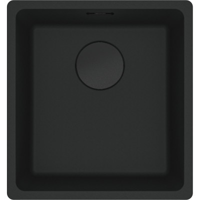 Мийка кухонна Franke Maris, фраграніт, прямокутник, без крила, 403х433х200мм, чаша - 1, монтаж під стільницю, MRG 110-37, чорний матовий