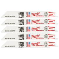 Полотно пиляльне для шабельної пилки Milwaukee THIN KERF універсальне, крок зуба 1.4ммх150мм, 5шт Полотно пиляльне для шабельної пилки Milwaukee THIN KERF універсальне, крок зуба 1.4ммх150мм, 5шт