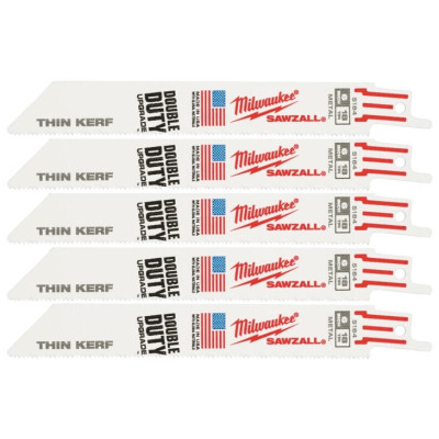 Полотно пиляльне для шабельної пилки Milwaukee THIN KERF універсальне, крок зуба 1.4ммх150мм, 5шт Полотно пиляльне для шабельної пилки Milwaukee THIN KERF універсальне, крок зуба 1.4ммх150мм, 5шт