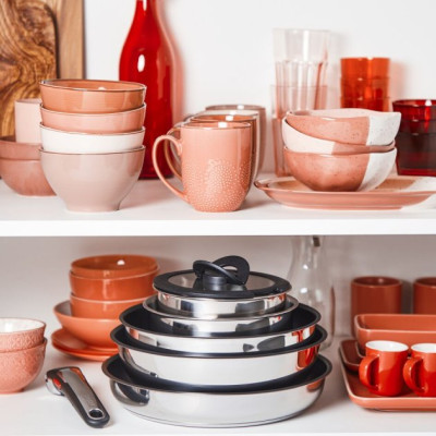 Набір посуду Tefal Ingenio Emotion, змінна ручка, 10предметів, нержавіюча сталь, бакеліт, пластик, силікон, скло Набір посуду Tefal Ingenio Emotion, змінна ручка, 10предметів, нержавіюча сталь, бакеліт, пластик, силікон, скло