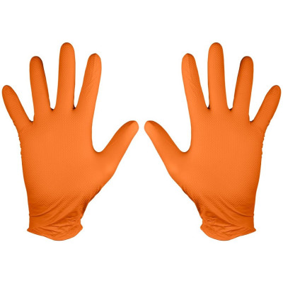 Рукавички робочі/медичні Neo Tools, перфоровані нітрилові, р.L, помаранчевий, 50шт Рукавички робочі/медичні Neo Tools, перфоровані нітрилові, р.L, помаранчевий, 50шт