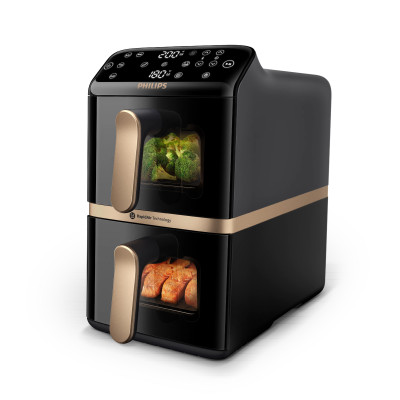 Мультипіч Philips Stacked Dual 2300Вт, чаша-5+5л, сенсорне управл., 6 авто. программ, пластик, чорний Мультипіч Philips Stacked Dual 2300Вт, чаша-5+5л, сенсорне управл., 6 авто. программ, пластик, чорний