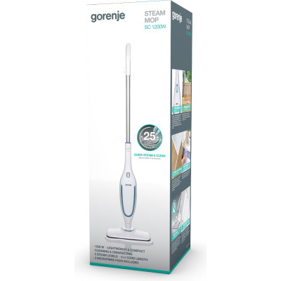 Пароочисник для підлоги Gorenje, 1200Вт, 350мл, білий Пароочисник для підлоги Gorenje, 1200Вт, 350мл, білий