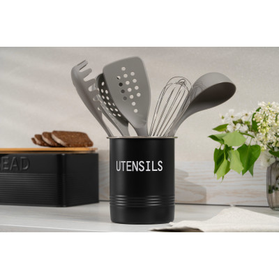 ARDESTO Підставка для кухонного приладдя Midori 12х15.5см, метал, чорний ARDESTO Підставка для кухонного приладдя Midori 12х15.5см, метал, чорний