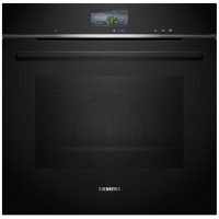 Духова шафа Siemens електрична, 71л, A+, пара, дисплей, конвекція, чорний