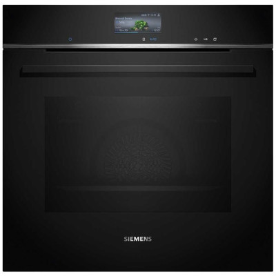 Духова шафа Siemens електрична, 71л, A+, пара, дисплей, конвекція, чорний