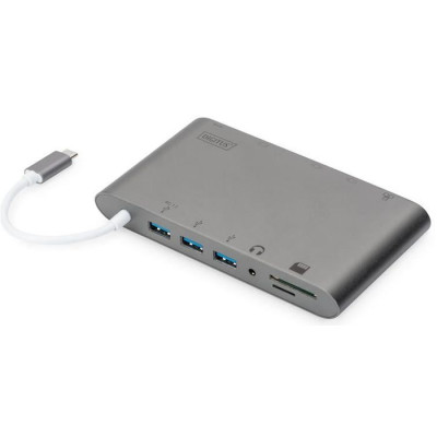 Хаб DIGITUS USB-C > HDMI/VGA/miniDisplayPort/3xUSB-A/USB-C/SD/MicroSD/RJ54/Audio (DA-70875)