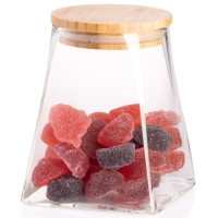 ARDESTO Банка для зберігання Fresh, конус, 510 мл, скло, бамбук