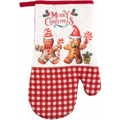 Рукавичка ARDESTO Christmas Gingerbread 18х30см, 100% поліестер (верх), 100% бавовна (низ), червоний Рукавичка ARDESTO Christmas Gingerbread 18х30см, 100% поліестер (верх), 100% бавовна (низ), червоний